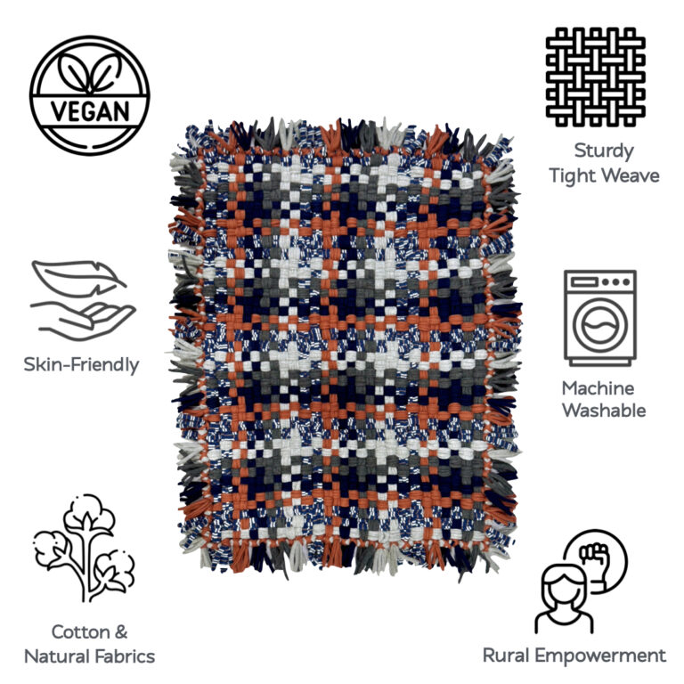 Image of Bathroom Mat / Door Mat / Meditation Mat | Navy Grey, Brown