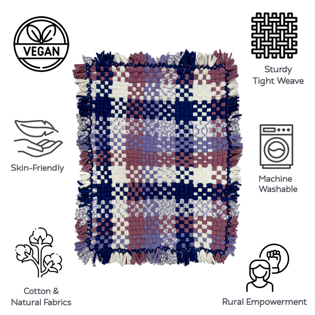 Image of Bathroom Mat / Door Mat / Meditation Mat | Purple, White, Navy