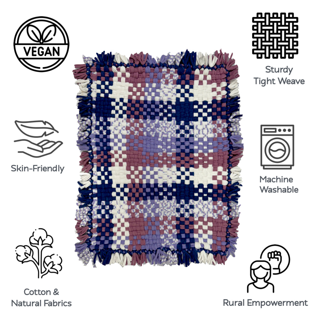 Bathroom Mat / Door Mat / Meditation Mat | Purple, White, Navy