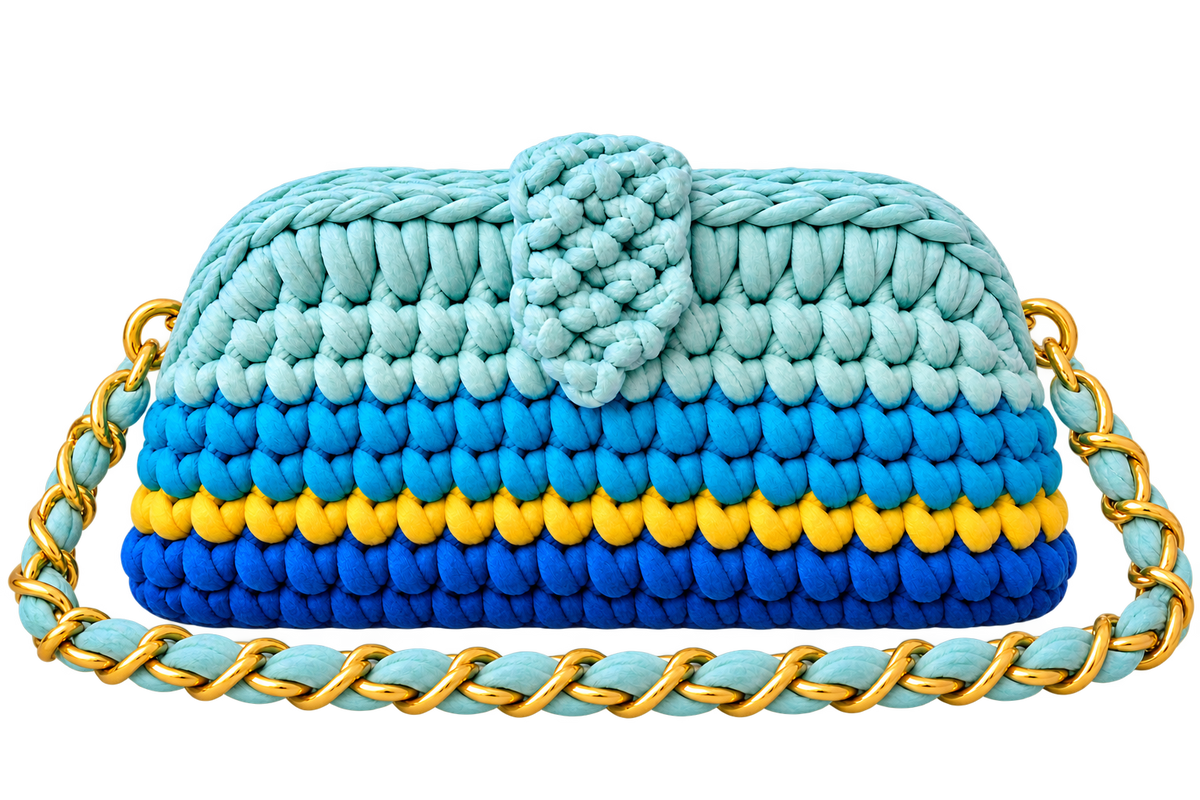 Crochet Snap Clutch | Poolside / Hand or Shoulder Carry