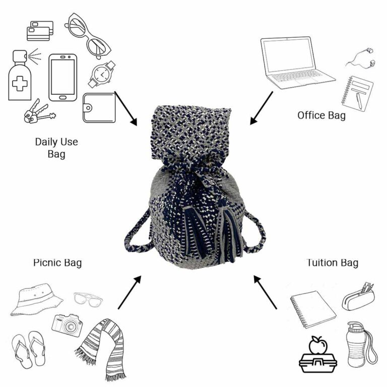 Backpack Navy Grey Color Premium Collection | Shoulder carry