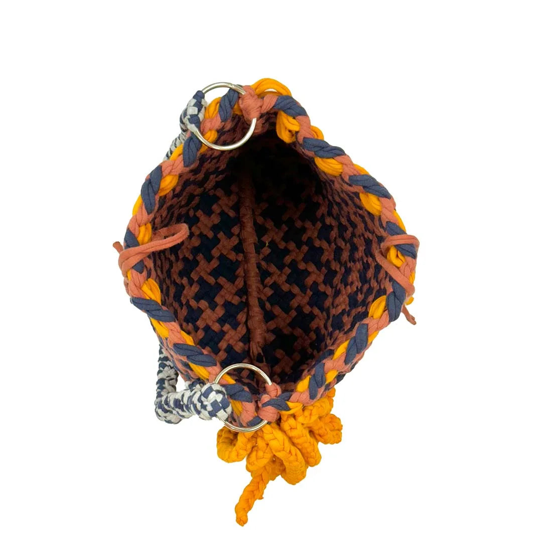 Image of Shoulder Tote Bags Navy Orange Brown Shoulder carry