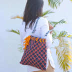 Shoulder Tote Bags Navy Orange Brown Shoulder carry