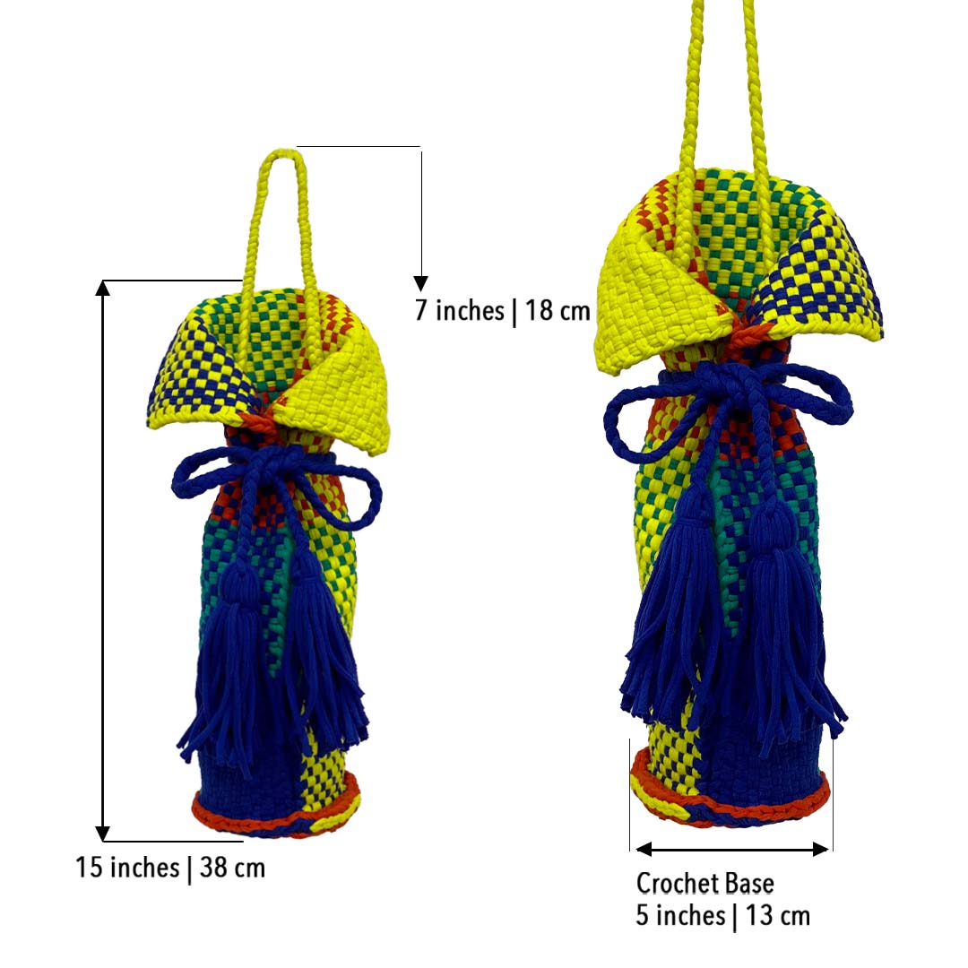 Image of Beverage Bottle Bag Neon Yellow Electric Blue Red