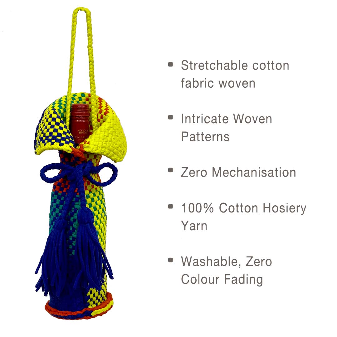 Image of Beverage Bottle Bag Neon Yellow Electric Blue Red
