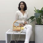 Crochet Purse | Sage-Yellow-Orange / Hand or Shoulder Carry