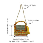 Crochet Purse | Sage-Yellow-Orange / Hand or Shoulder Carry