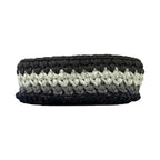 Oval Crochet Basket Grey Silver Grey