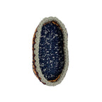 Oval Crochet Basket Peach Navy Grey