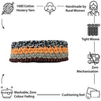 Oval Crochet Basket Peach Navy Grey Mixed color