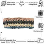 Oval Crochet Basket Blue Pink Off White Grey