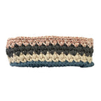 Oval Crochet Basket Blue Pink Off White Grey
