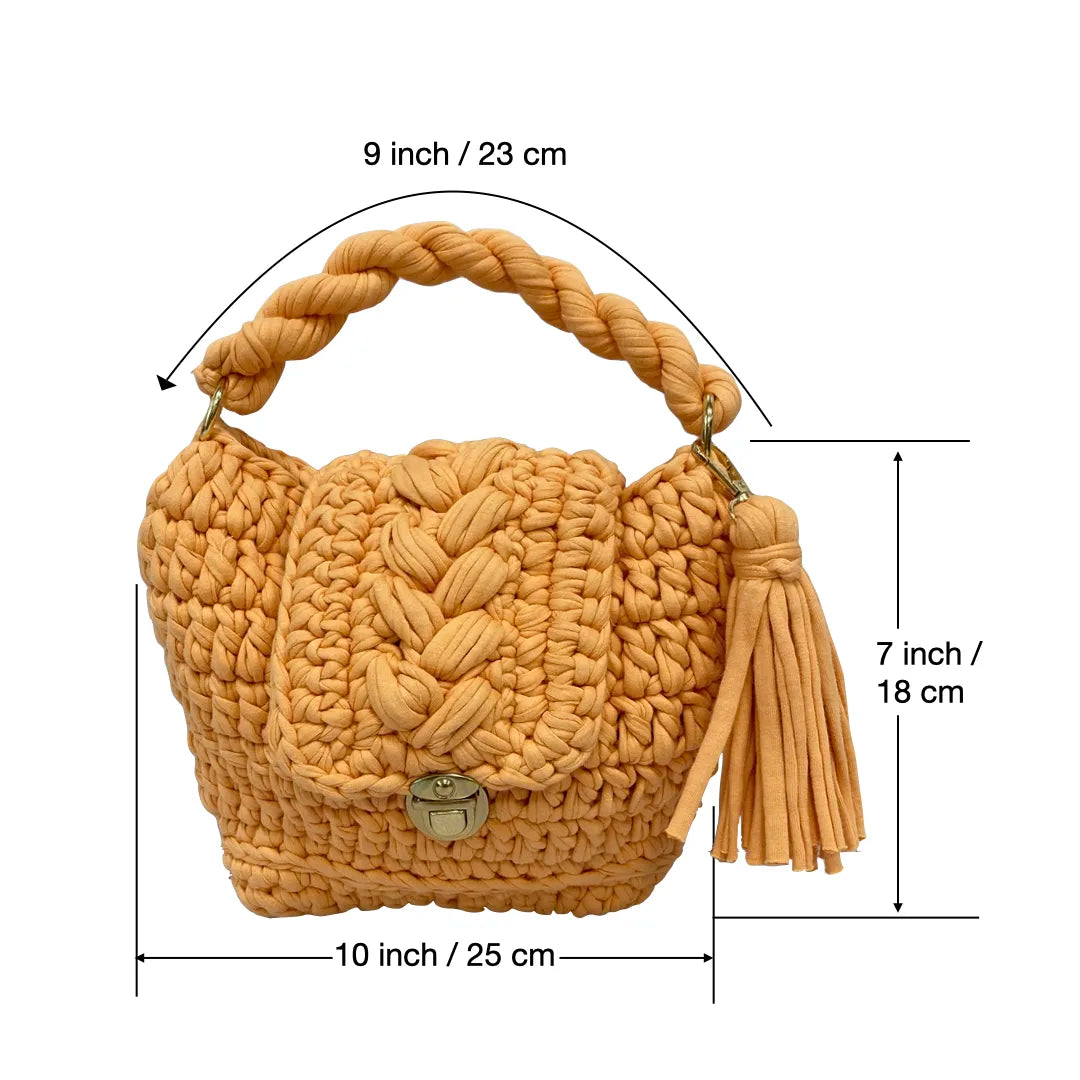 Image of Crochet purse Peach | Hand carry