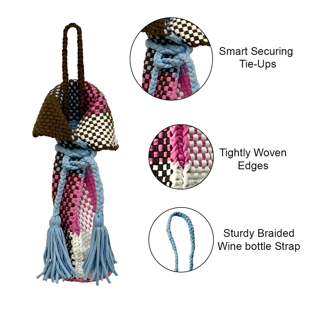 Image of Beverage Bottle Bag Coffee, Off White, Pink