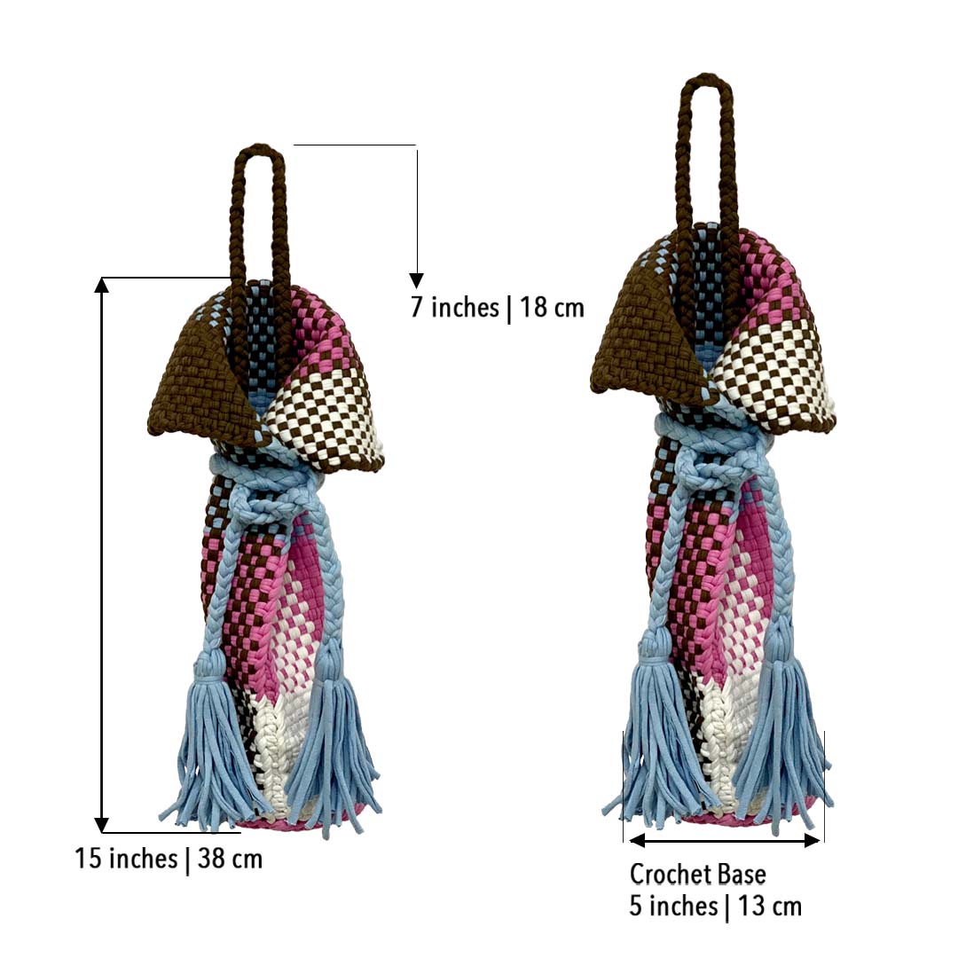 Image of Beverage Bottle Bag Coffee, Off White, Pink