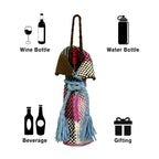 Beverage Bottle Bag Coffee, Off White, Pink