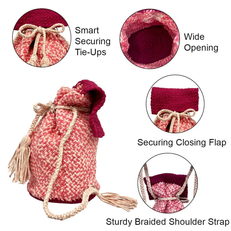 Image of Backpack Pink Fuscia Coral Salmon | Shoulder carry