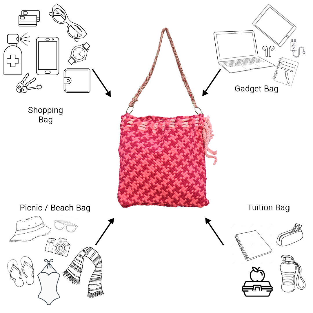 Image of Shoulder Tote Bags Pink Fuscia Coral Salmon Shoulder carry