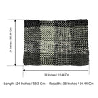 Braided Edged Floor Rug / Throw | Charcoal, Grey, Silver, Grey