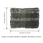 Tassel Floor Rug / Throw Charcoal Grey Silver Grey