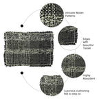 Tassel Floor Rug / Throw Charcoal Grey Silver Grey