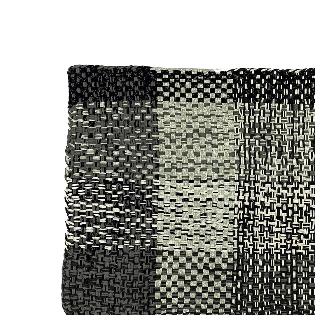 Image of Braided Edged Floor Rug / Throw | Charcoal, Grey, Silver, Grey