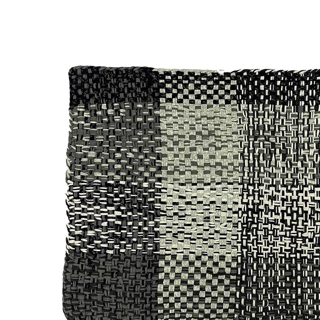 Braided Edged Floor Rug / Throw | Charcoal, Grey, Silver, Grey