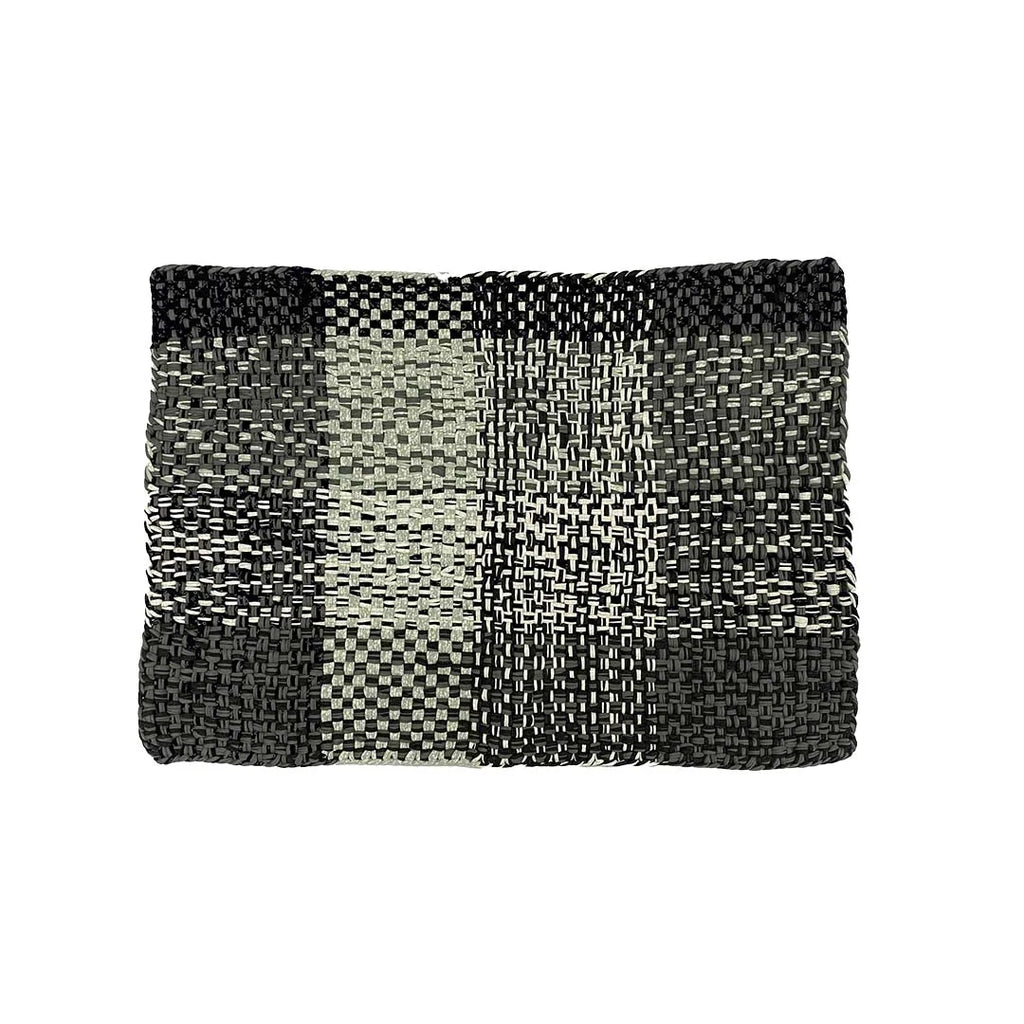 Braided Edged Floor Rug / Throw | Charcoal, Grey, Silver, Grey