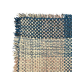 Tassel Floor Rug / Throw Blue Pink Grey Off White
