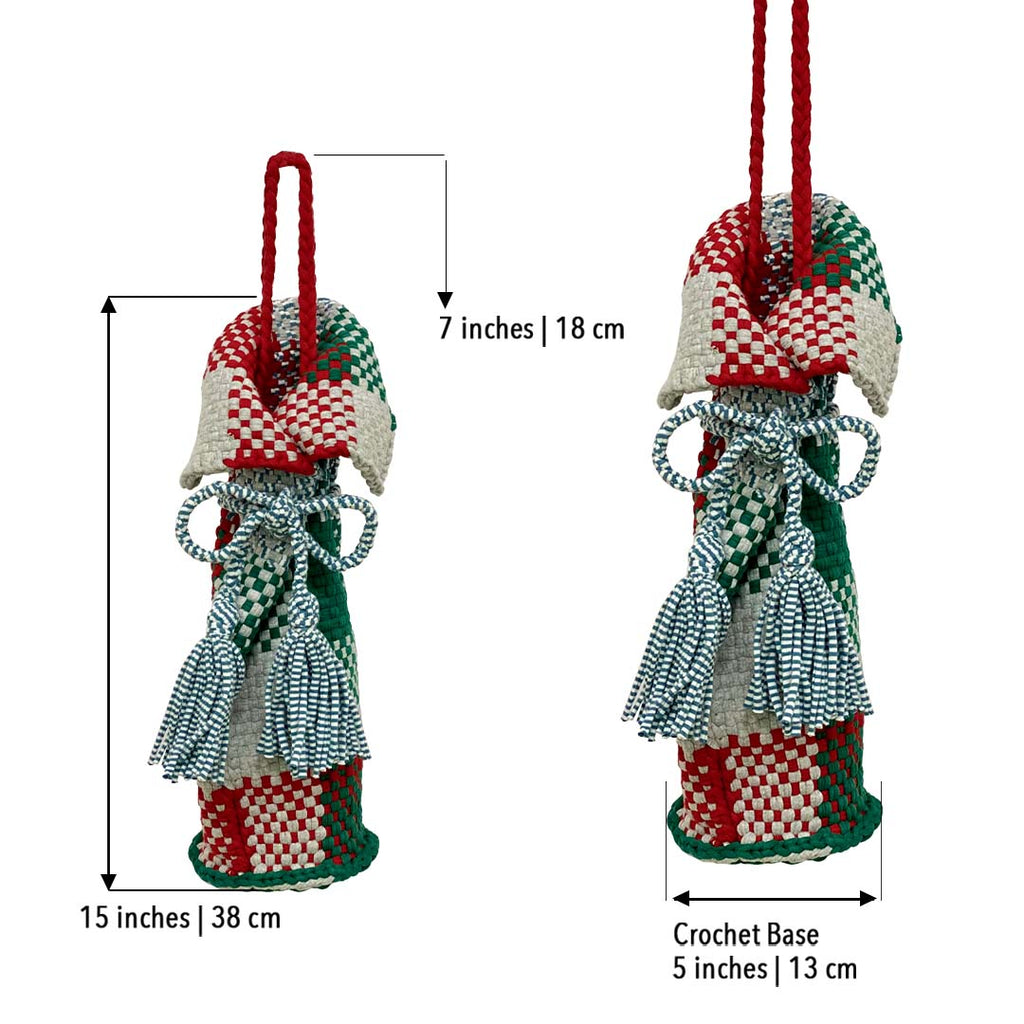 Beverage Bottle Bag Green, Grey, Red