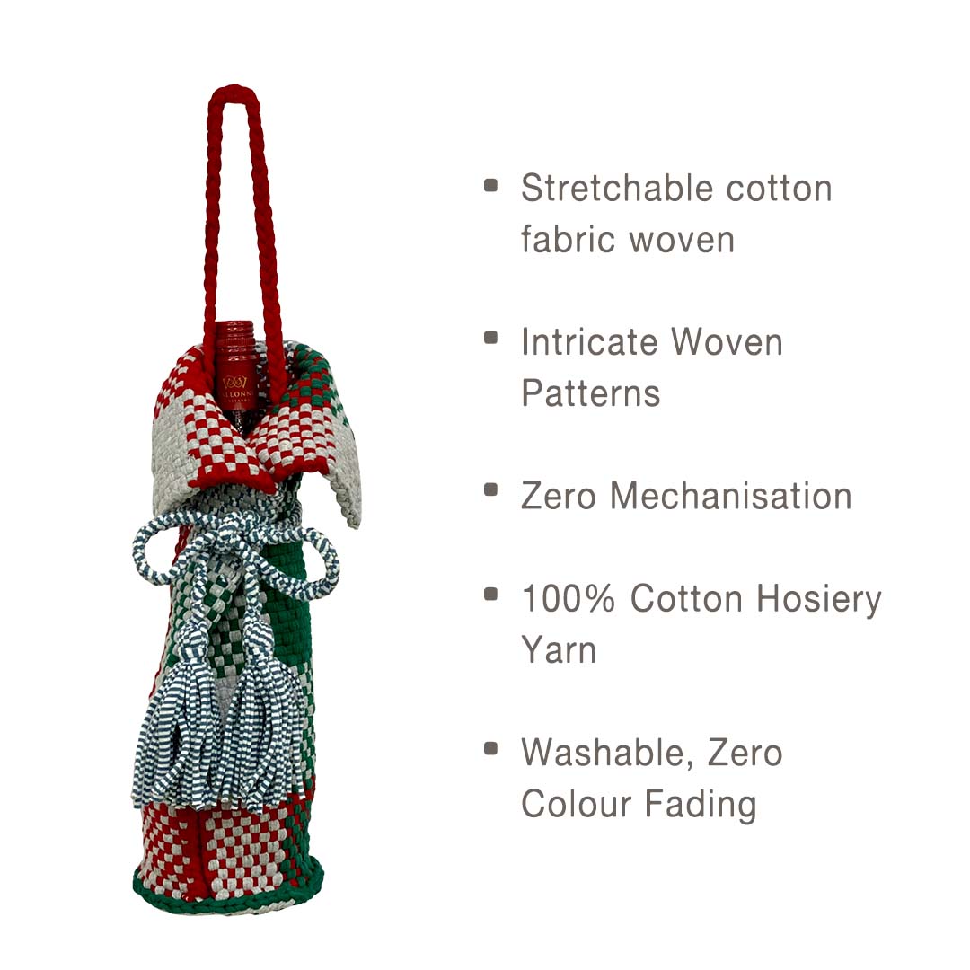 Image of Beverage Bottle Bag Green, Grey, Red