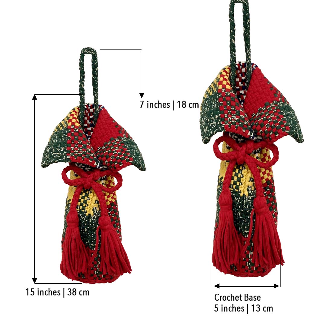 Image of Beverage Bottle Bag Red, Green, Yellow
