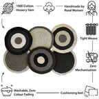 Set of 6 Round Crochet Placemats / Dining Mats Charcoal Grey Silver Grey Premium