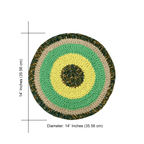 Set of 4 Round Crochet Placemats / Dining Mats Sea green, Beige, Lemon