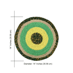 Set of 4 Round Crochet Placemats / Dining Mats Green Pink
