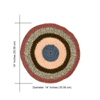 Set of 6 Round Crochet Placemats / Dining Mats Pink, Denim blue, Brown, Beige, Navy, Off white