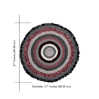 Round Crochet Floor Rug Old rose, Grey, Burgundy, Silver grey, Navy