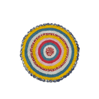 Round Crochet Floor Rug Coral, Blue, Light pink, Yellow, Beige, Light grey