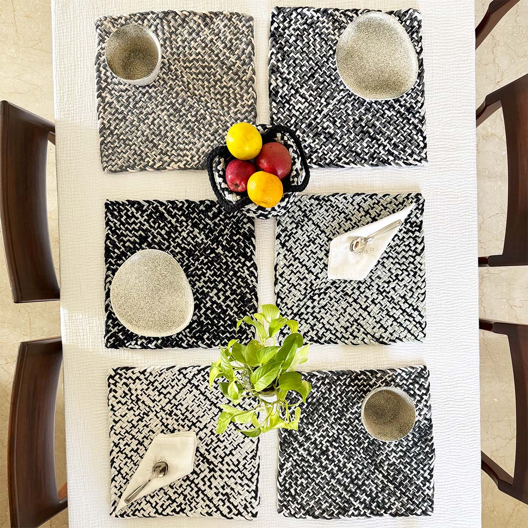 Image of Round Roll-up Basket Charcoal Grey Silver Grey Premium