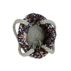 Round Roll-up Basket Peach Navy Grey Premium