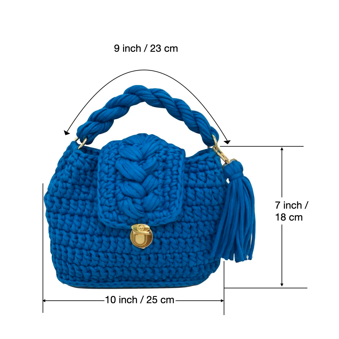 Image of Crochet purse Royal Blue | Hand carry