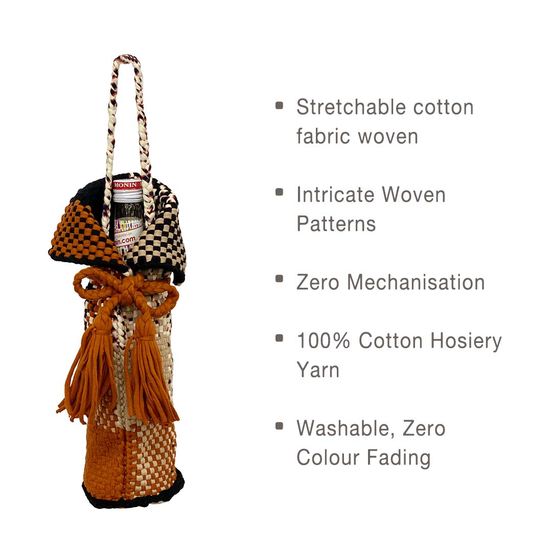 Image of Beverage Bottle Bag Beige, Black, Rust