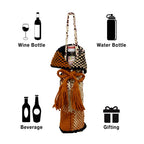 Beverage Bottle Bag Beige, Black, Rust