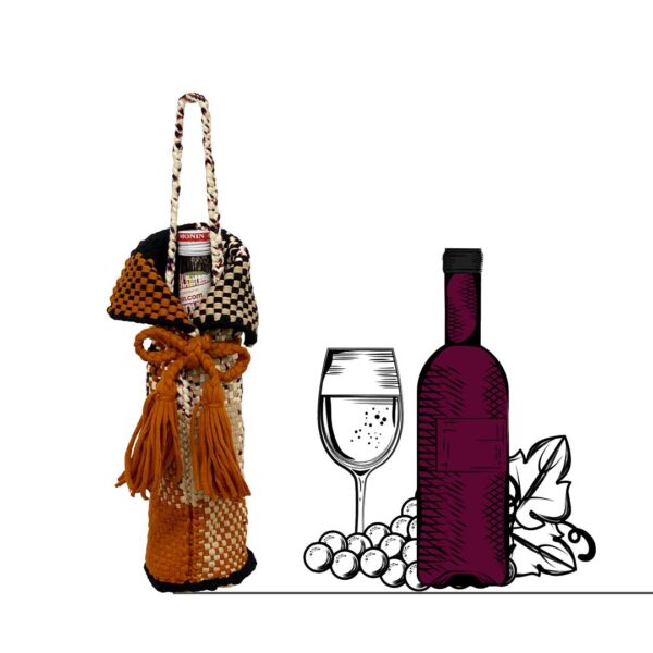 Image of Beverage Bottle Bag Beige, Black, Rust