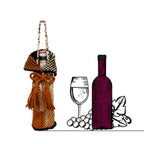 Beverage Bottle Bag Beige, Black, Rust