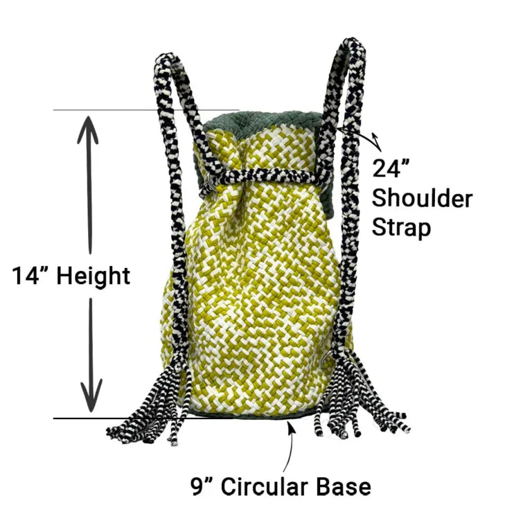 Image of Backpack Sage Olive Black White Color | Shoulder carry