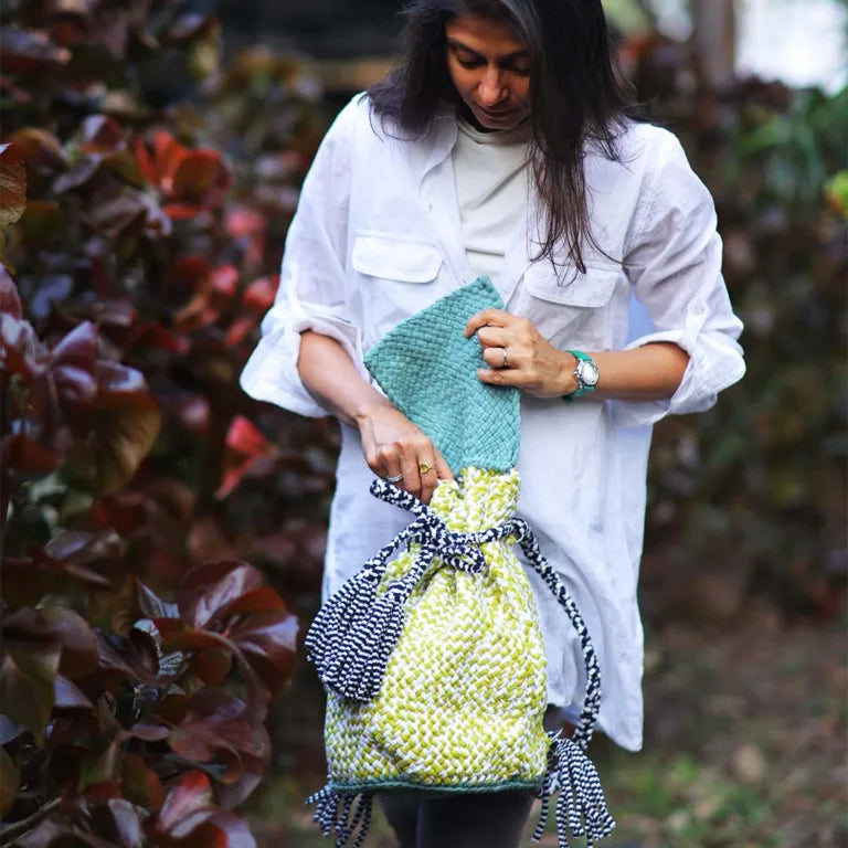 Image of Backpack Sage Olive Black White Color | Shoulder carry