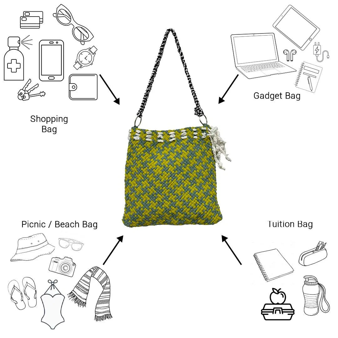 Image of Shoulder Tote Bags Sage Olive black White Shoulder carry