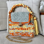 Crochet Purse | Sage-Yellow-Orange / Hand or Shoulder Carry