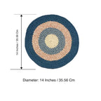 Set of 6 Round Crochet Placemats / Dining Mats Blue, Pink, Grey, Off white